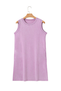 Phalaenopsis Mineral Wash Pocket Tank Mini Dress