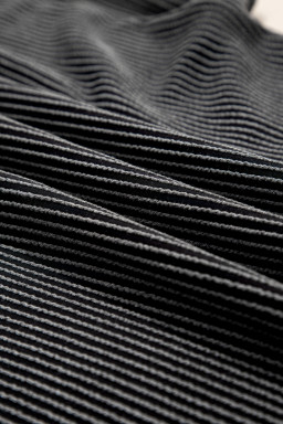 Carbon Grey Corded Colorblock Pocket Crew Neck T Shirt