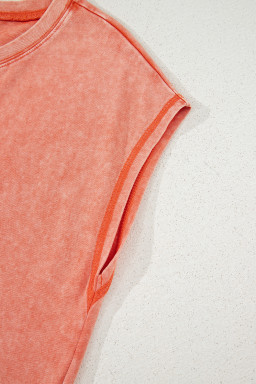 Carrot Mineral Wash Pocketed T-shirt Dress