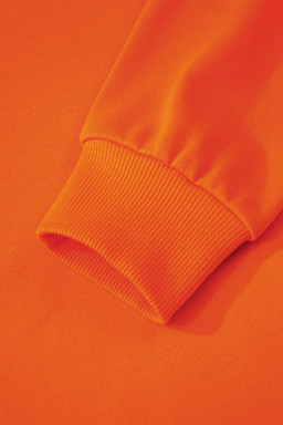 Orange Preppy Striped Sleeve Loose Sweatshirt