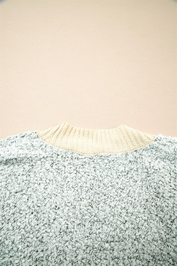 High-rise Patchwork Side Pockets Open Front Cardigan