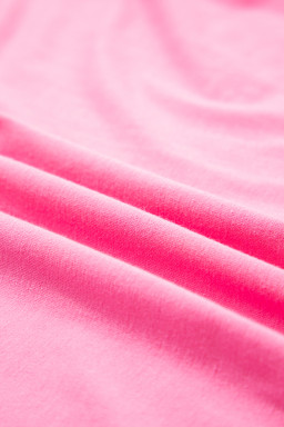 Pink Raw Edge Frayed Star Patched Plus Size Top