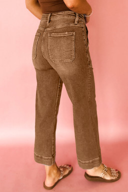 Breen Cropped High Rise Wide Leg Jeans