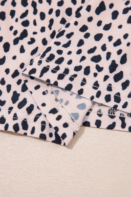 Apricot Allover Leopard Print Round Neck Tank Top