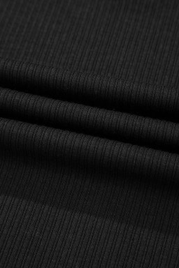 Black Flower Applique Mesh Long Sleeve V Neck Top