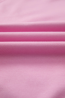 Bright Pink Lace Patchwork Raglan Sleeve Loose Fit Sweatshirt