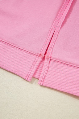 Bonbon Lace Bow Embroidered Exposed Seam Sweatshirt