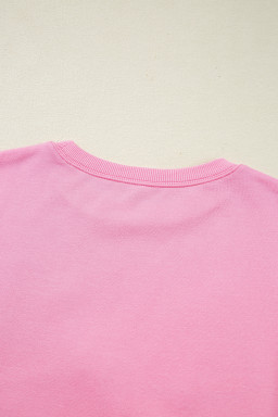 Bonbon Lace Bow Embroidered Exposed Seam Sweatshirt