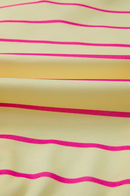 Yellow Striped Overlap Detail Drop Shoulder Pullover Sweatshirt