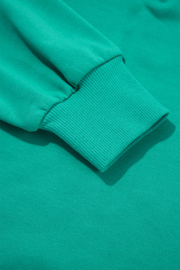 Dark Green V Neck Piping Trim Pullover Top and Shorts Set