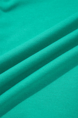 Dark Green V Neck Piping Trim Pullover Top and Shorts Set