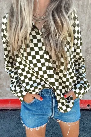 Drophip Checkered Blouse