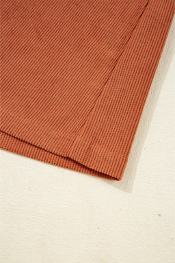 Gold Flame Corduroy Embroidered Patch Pocket Sleeveless Mini Dress