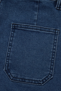 Sail Blue Scalloped Hemline Light Wash Denim Shorts
