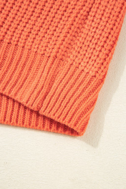 Desert Gold Colorblock Knit Drop Shoulder Loose Fit Sweater