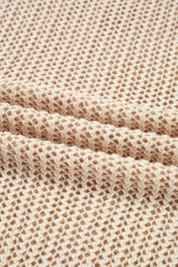 Smoke Gray Crochet Hollow-out Knit Sweater