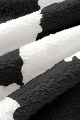 Black Checkered Fluffy Coral Fleece Blanket