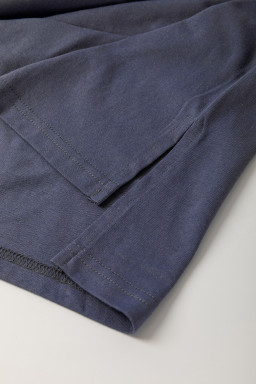 Dark Blue Leopard Colorblock Patchwork Drop Shoulder Top