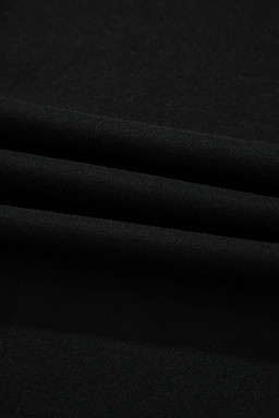 Black Shirred Hem Crop Tank Top Loose Shorts Cardigan 3 Piece Pajama Set