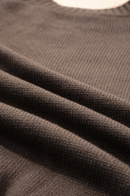 Light French Beige Geometric Pattern Crew Neck Knitted Sweater