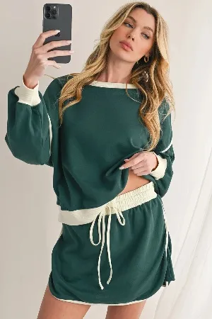 wholesale contrast tirm 2-piece sets