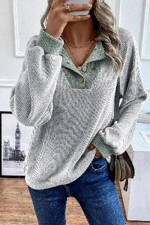 wholesale Ribbed Henley Tops