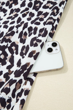 Multicolour Leopard Print Patchwork Collar Flowy Mini Dress