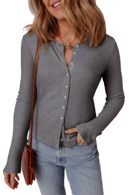 Sleet Button Down Slim Fit Ribbed Knit Cardigan