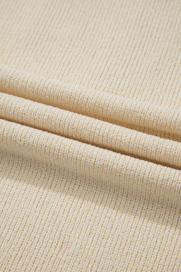 Beige USA Star Patchwork Exposed Seam Long Sleeve Top