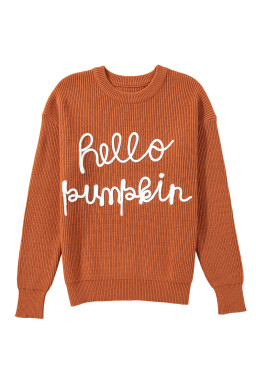 Flamingo Hello Pumpkin Graphic Sweater