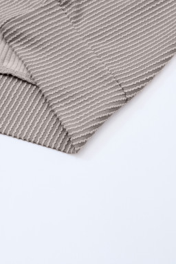 Multicolor Colorblock Ribbed Loose Long Sleeve Top