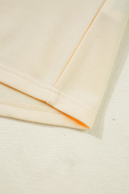 Beige Striped Patchwork Two-in-one Long Sleeve Top