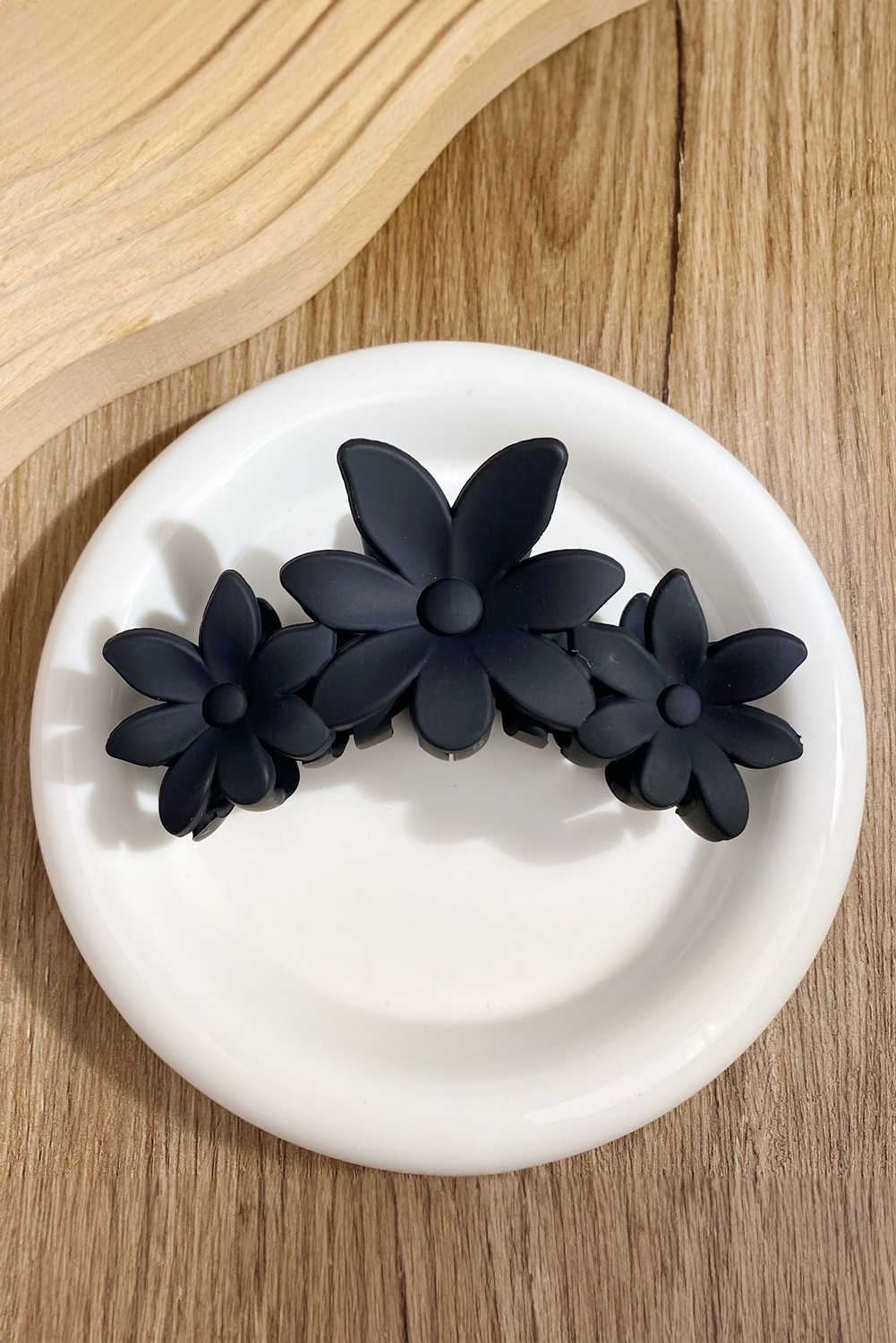 Black Flower Hair Claw Clip