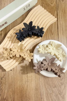 Black Flower Hair Claw Clip