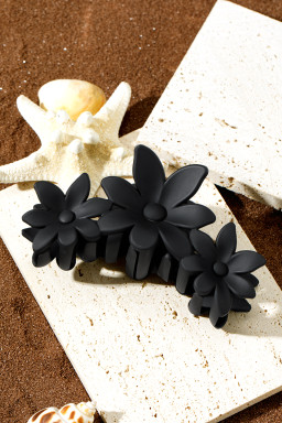 Black Flower Hair Claw Clip
