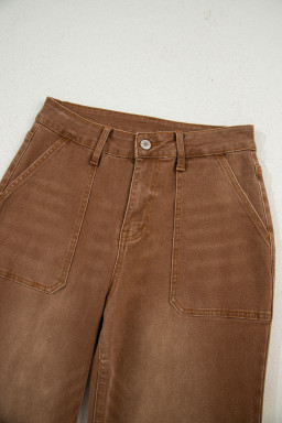 Breen Cropped High Rise Wide Leg Jeans