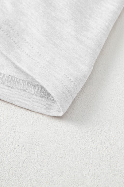 White Plain V Neck Long Sleeve Top