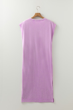 Wisteria Mineral Wash Pocketed T-shirt Dress