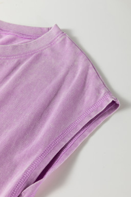 Wisteria Mineral Wash Pocketed T-shirt Dress