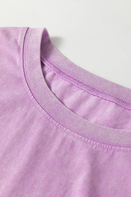 Wisteria Mineral Wash Pocketed T-shirt Dress