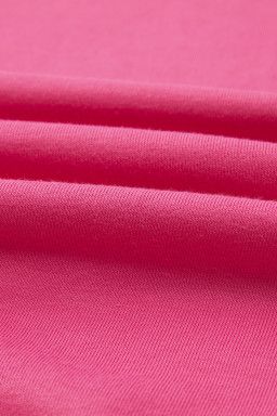 Rose Red Colorblock Patchwork Long Sleeve Top and Pants Set