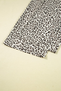 Brown Leopard Drawstring Loose Pants