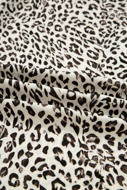 Brown Leopard Drawstring Loose Pants