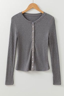 Sleet Button Down Slim Fit Ribbed Knit Cardigan