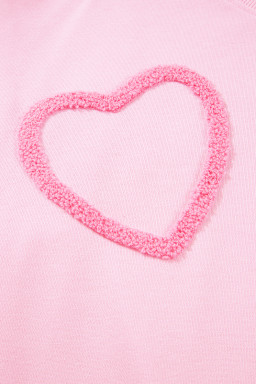 Phalaenopsis Chenille Heart Pattern Casual Pants Set