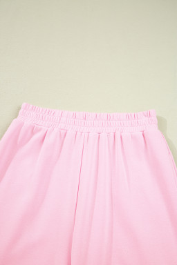 Phalaenopsis Chenille Heart Pattern Casual Pants Set