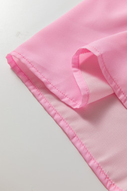 Rose Floral Print Ric Rac Trim Puff Sleeve Button Up Shirt