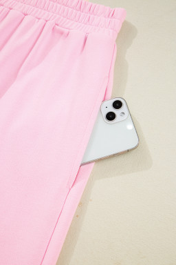 Phalaenopsis Chenille Heart Pattern Casual Pants Set