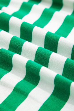 Green Striped Colorblock Patchwork Collared V Neck Cropped Pullover