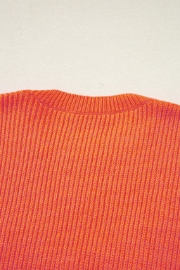 Vitality Orange Thankful for my queens Ribbed Knit Drop Shoulder Graphic Sweater